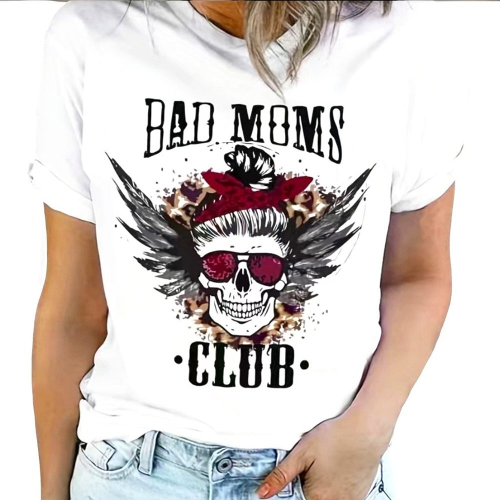 Bad Moms Club White Graphic Tee